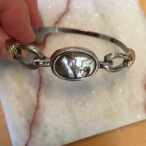 Vintage Avon Abalone Silvertone Bracelet